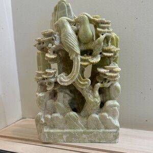 Vintage Chinese Green Soap Stone Sculpture